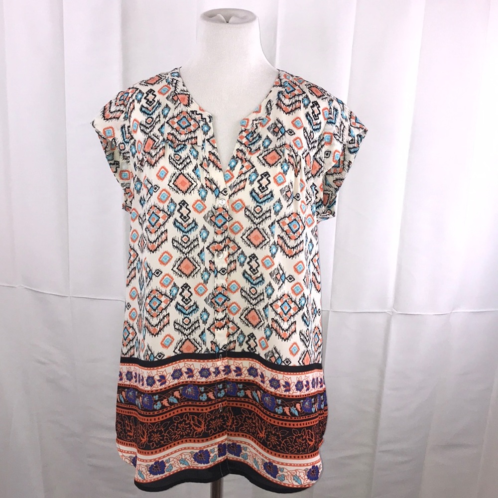 Multicolored Button Down Top. - image 1